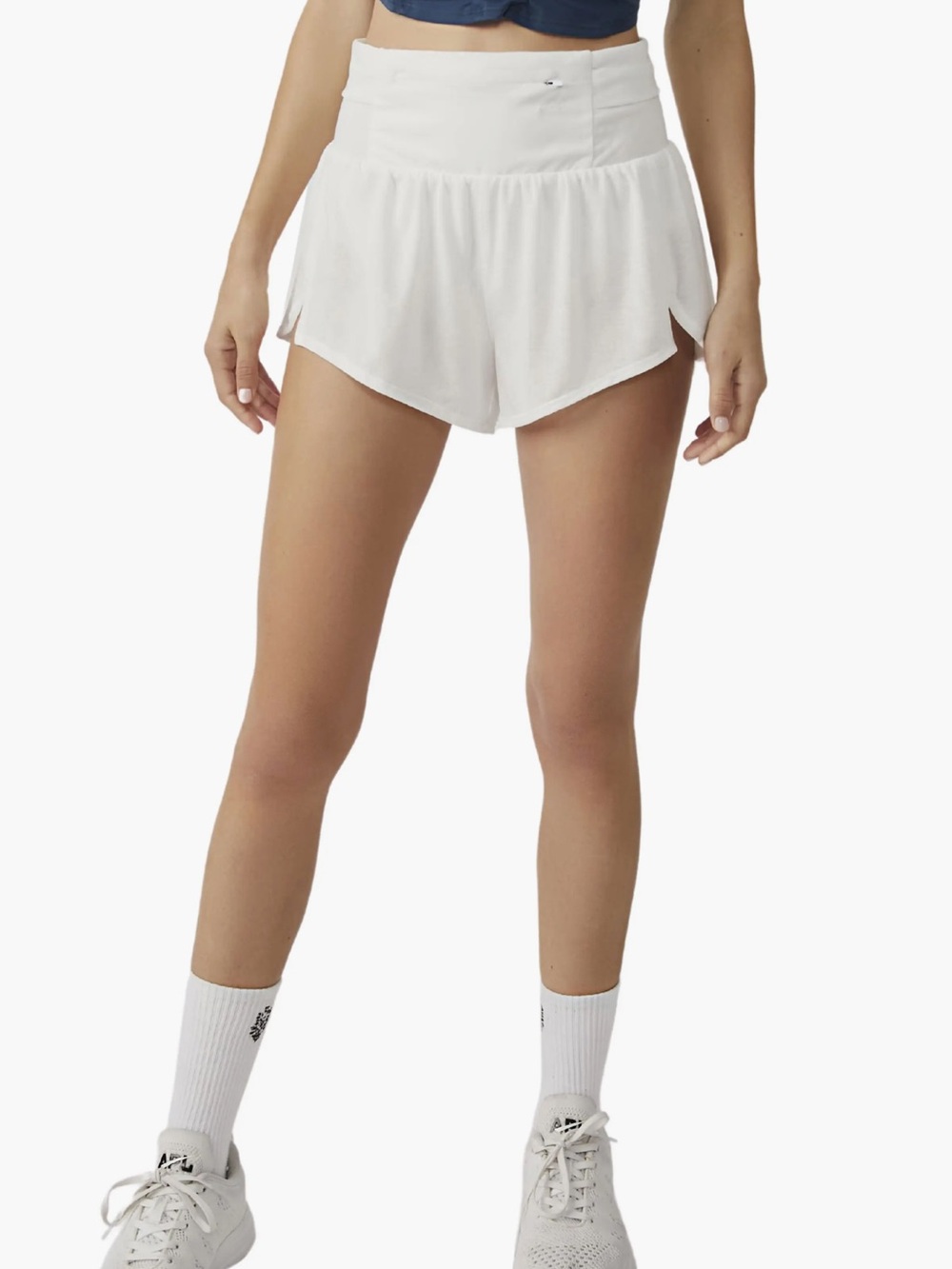 FP Movement by Free People Women White Flowing High-Waist Shorts Light as Air L